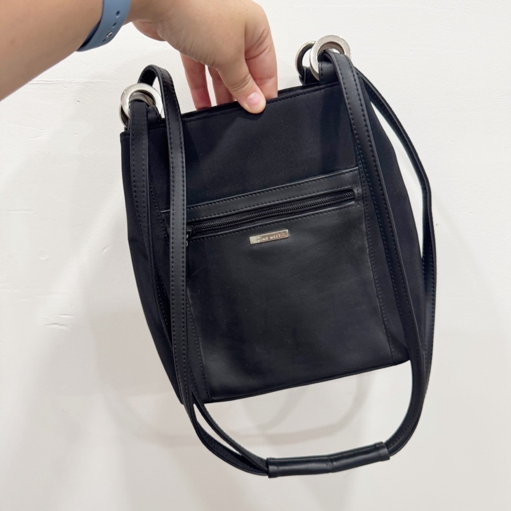 Vintage Nine West Nylon Shoulder Bag Black Classic